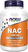 NOW Foods NAC 1000 mg Tablets - N-Acetyl Cysteine for Immune Support, Liver Health & Free Radical Protection, 120 Count