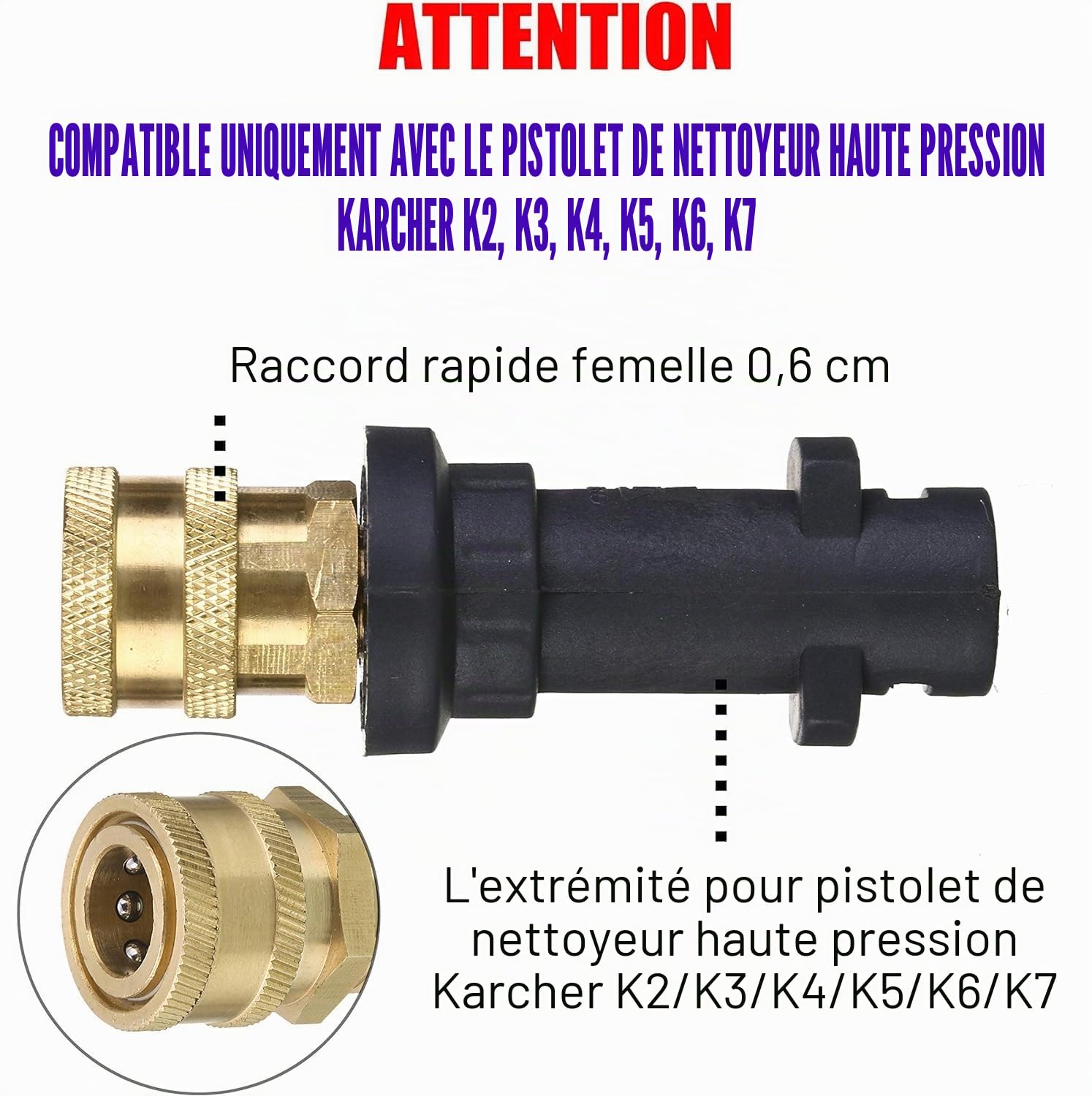 M MINGLE Canon à Mousse avec Adaptateur pour Karcher K2-K7, 5 Buses, 1 L