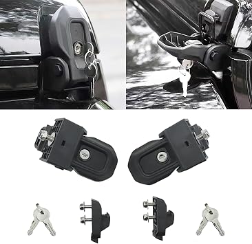 Hood Latches Fits for Jeep 2018-2021 Wrangler JL JT 2 Door 4 Door Anti-Theft Hood Lock Catch Latches Kit