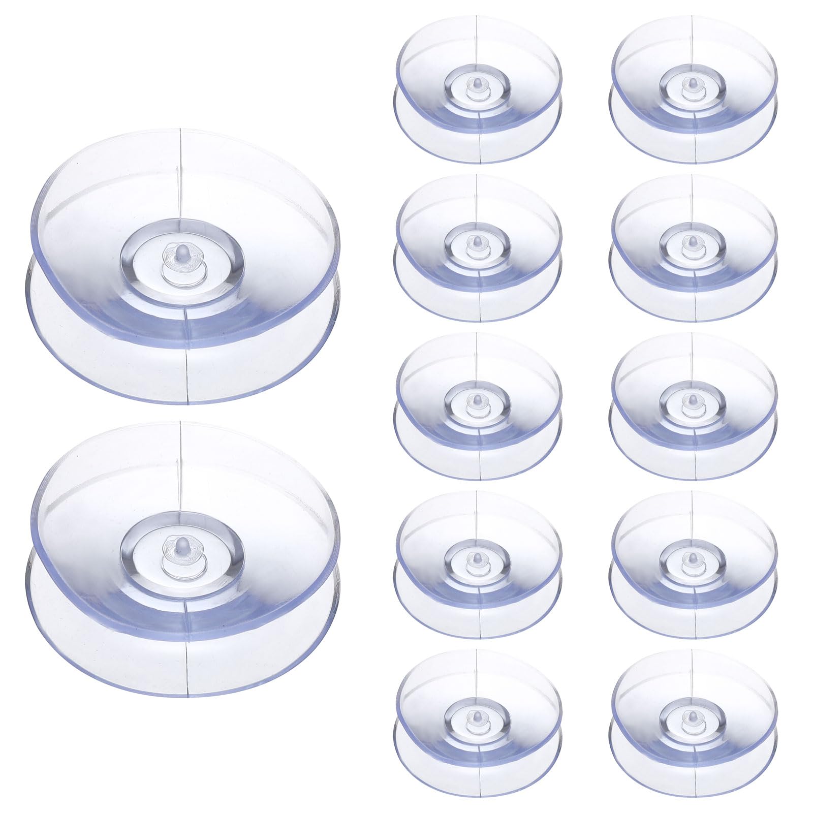 sourcing map 12 Pack Double Sided Suction Cups, 1.4 Inch Glass Table Spacers Sucker Pads Clear Silicone Top Bumper for Patio Glass Tables, Mirror, Cutting Board