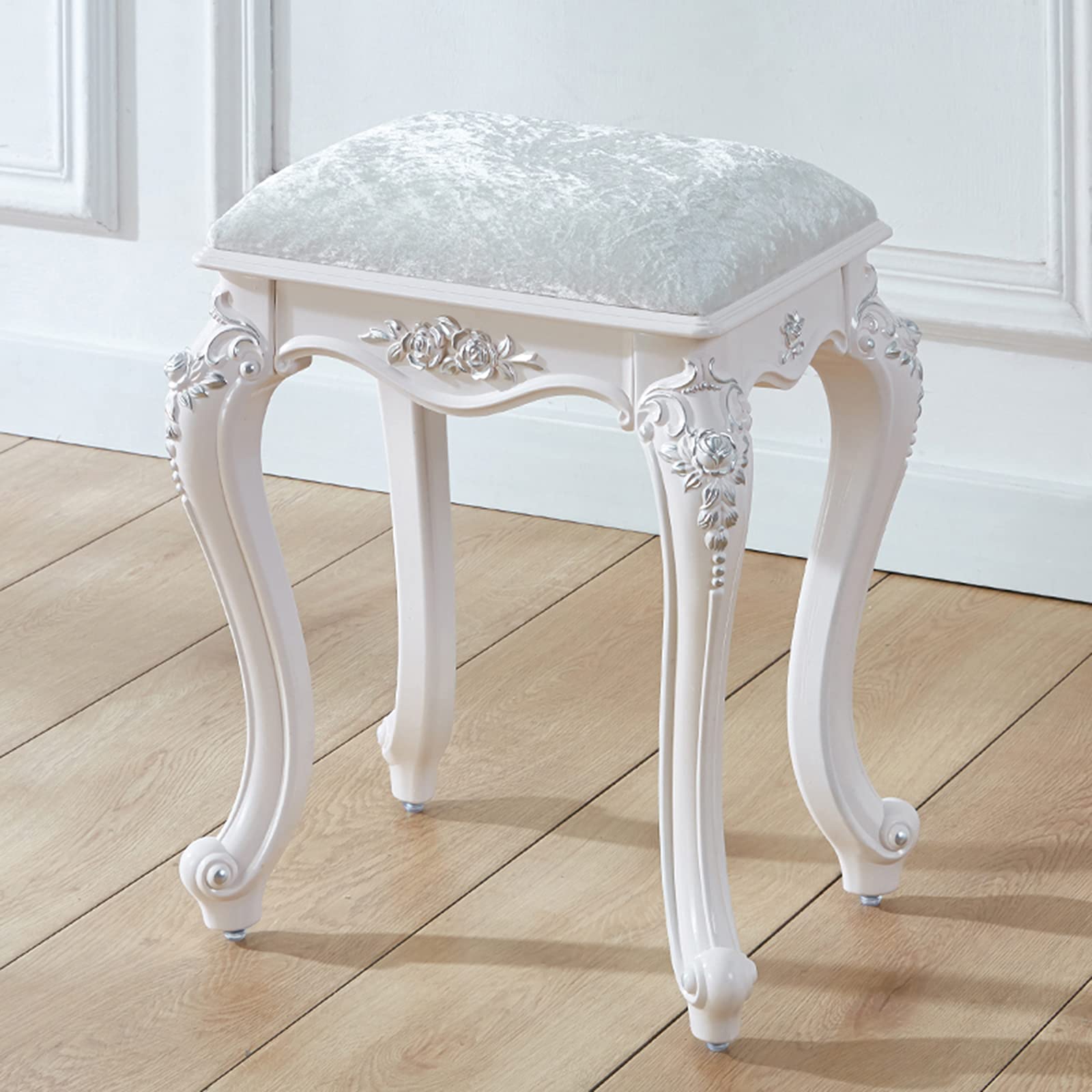 Chaise de piano baroque européen en acier et siège rembourré