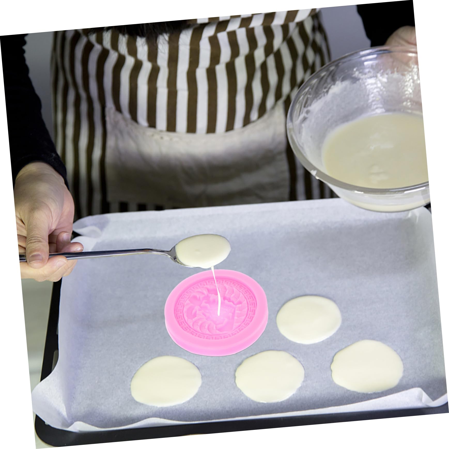 Cabilock 2 Juegos Molde De Silicona Moldes para Dulces Bandejas De para Gelatinas Molde para Hornear Pasteles Horneado De Fondant Molde para Hacer Dulces Rosa Gel De Sílice 3 Piezas * 2