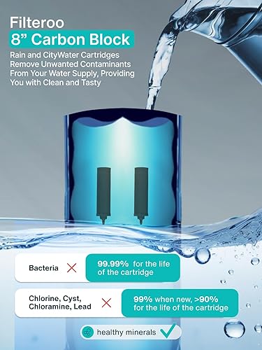 Miniatura 4 de Filteroo Superoo - Sistema de filtro de agua por gravedad para encimera, 3.17 galones12L, acero inoxidable 304, 2 filtros de carbono, purificador de