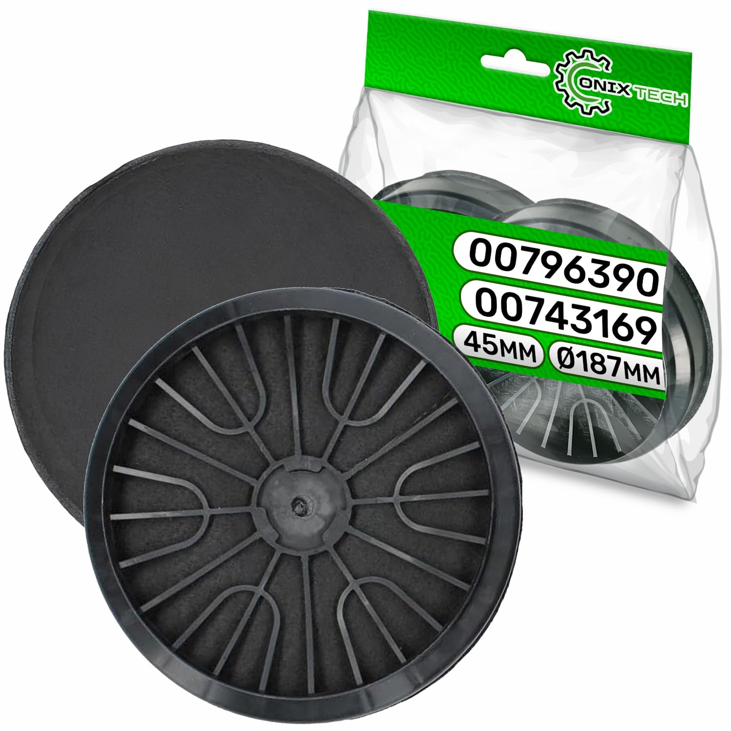 Carbon Cooker Hood Filter Ø 187 mm 00743169 00796390 for Bosch for