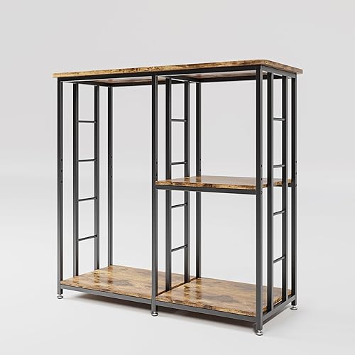 Miniatura 6 de Mini soporte para refrigerador con almacenamiento, barra de café con espacio para mini refrigerador, gabinete con almacenamiento, armario de bar con