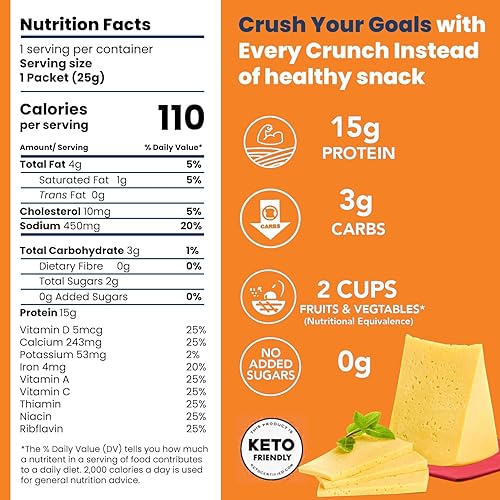 Miniatura 2 de Better Than Good - Bocadillos de proteína cheddar horneados sin gluten (paquete de 12)  Paleo, bajo en azúcar, bajo en calorías, aperitivos aptos