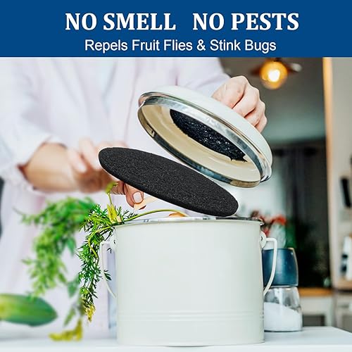 Miniatura 6 de Paquete de 12 filtros de carbón para contenedores de abono de cocina, filtros de compost de 6.7 pulgadas de grosor, filtros de carbón activado para