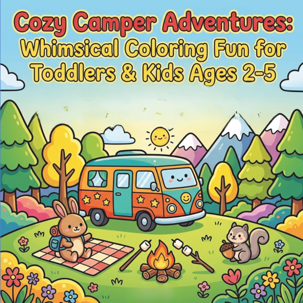 Cozy Camper Adventures: Whimsical Coloring Fun for Toddlers & Kids Ages 2-5: Bold Designs, Thick Lines, and Creative Outdoor Journey for Little Artists