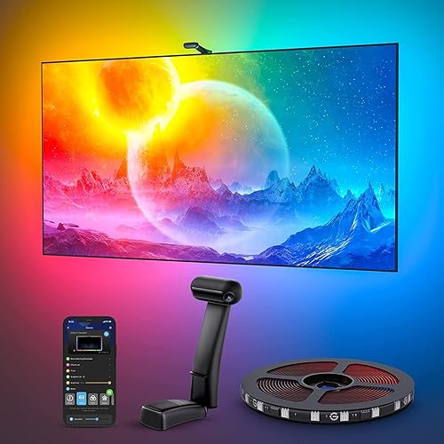 Immagine del prodotto Govee T2 Envisual con Doppia Telecamera, 5m RGBIC WiFi Striscia LED per TV 75-85 Pollici, Adatta ai TV Ultrasottili, Controllo con Alexa e Google Assistant, per Film e Giochi