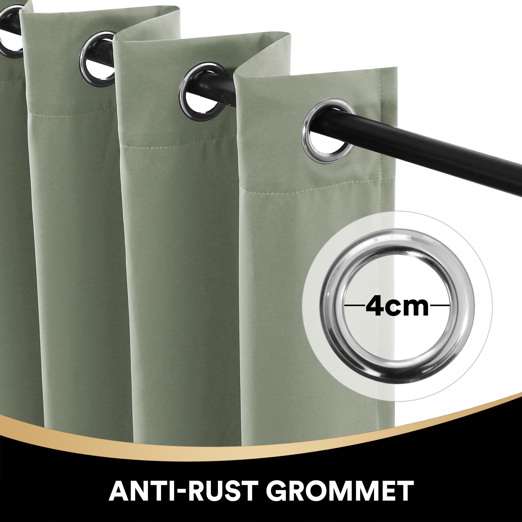 BellaHills Tende Oscuranti per Interni con Anelli 2 Pezzi 140L x 175A cm Tende Termiche per Soggiorno e Camera da Letto per Salotto Moderne Tenda Fonoassorbente, Verde Salvia