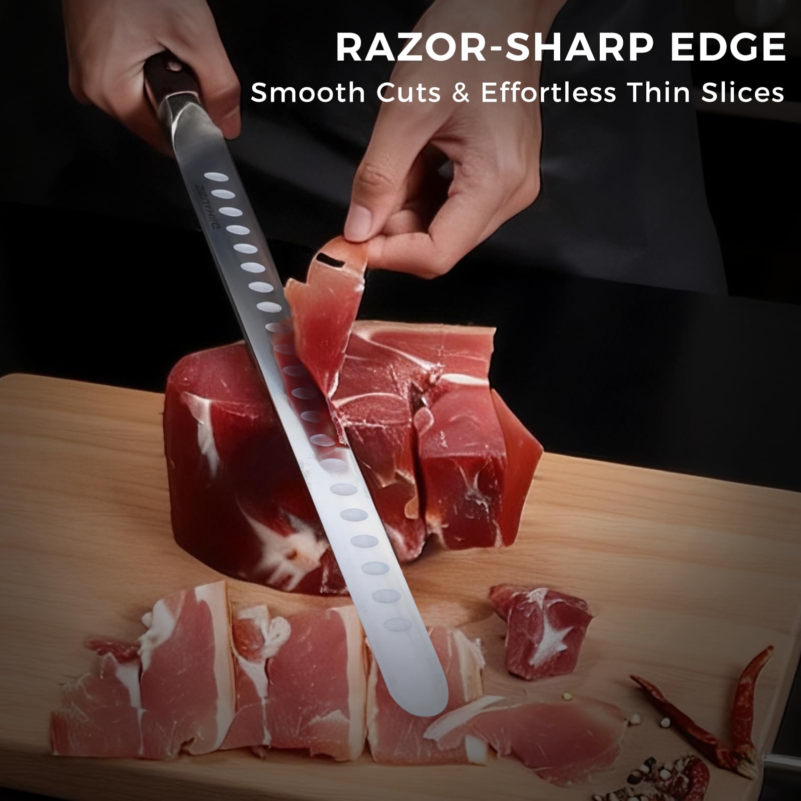 DiiHAUZZ Brisket Knife, 12 Inch Carving and Slicing Knife for Meat — Amazon image 6
