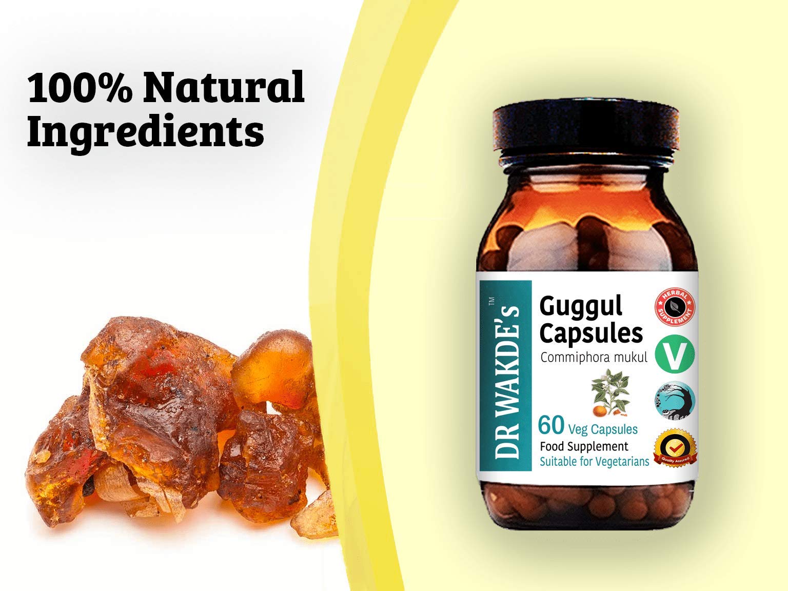 DR WAKDE'S Guggul Kapseln (Mukul Myrrhe | Commiphora Mukul) | 60 Vegi Caps | Ayurveda-Supplement | Vegan | 100% Kräuter | Mengenrabatte | Am selben Tag Versand