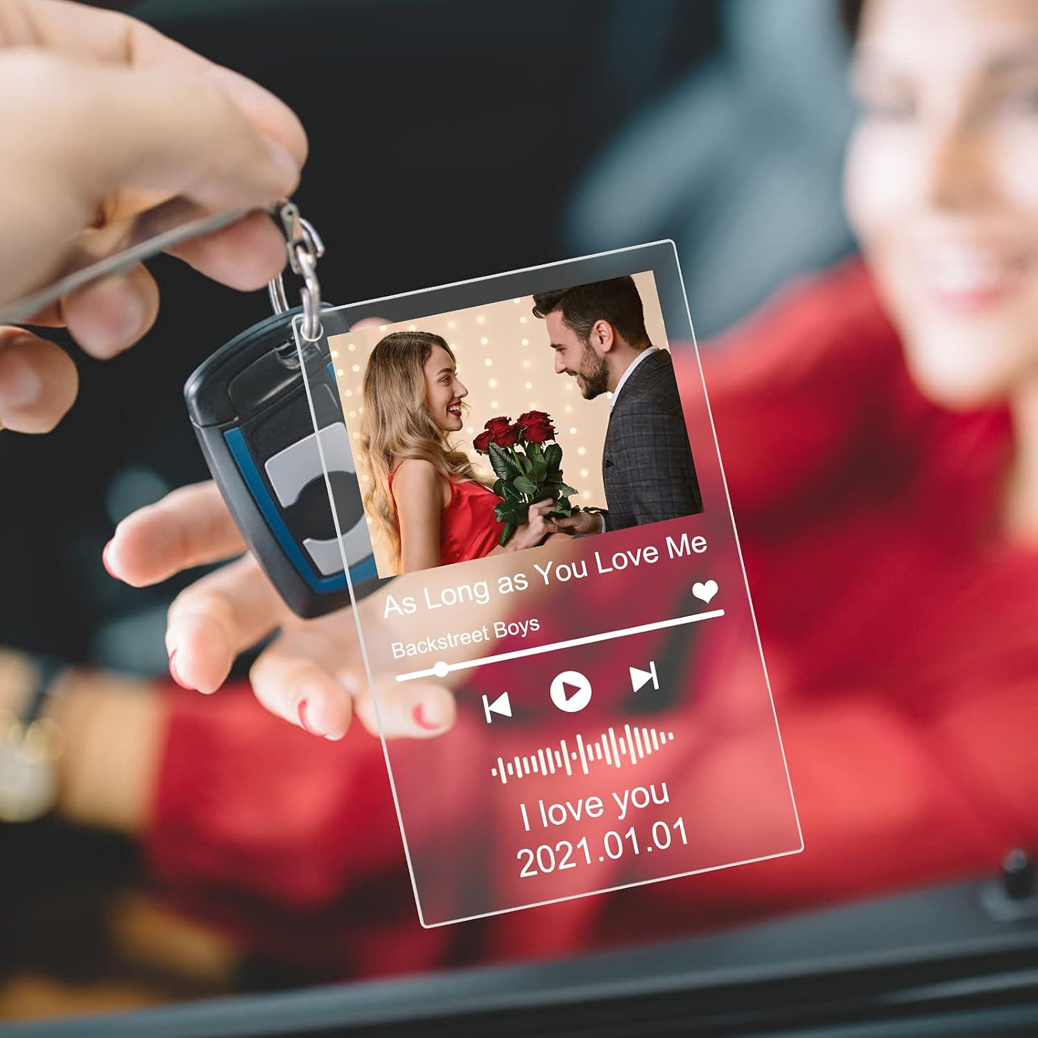 Miniatura 5 de Llavero personalizado Spotify acrílico placa de música de cristal acrílico para regalo de fotos