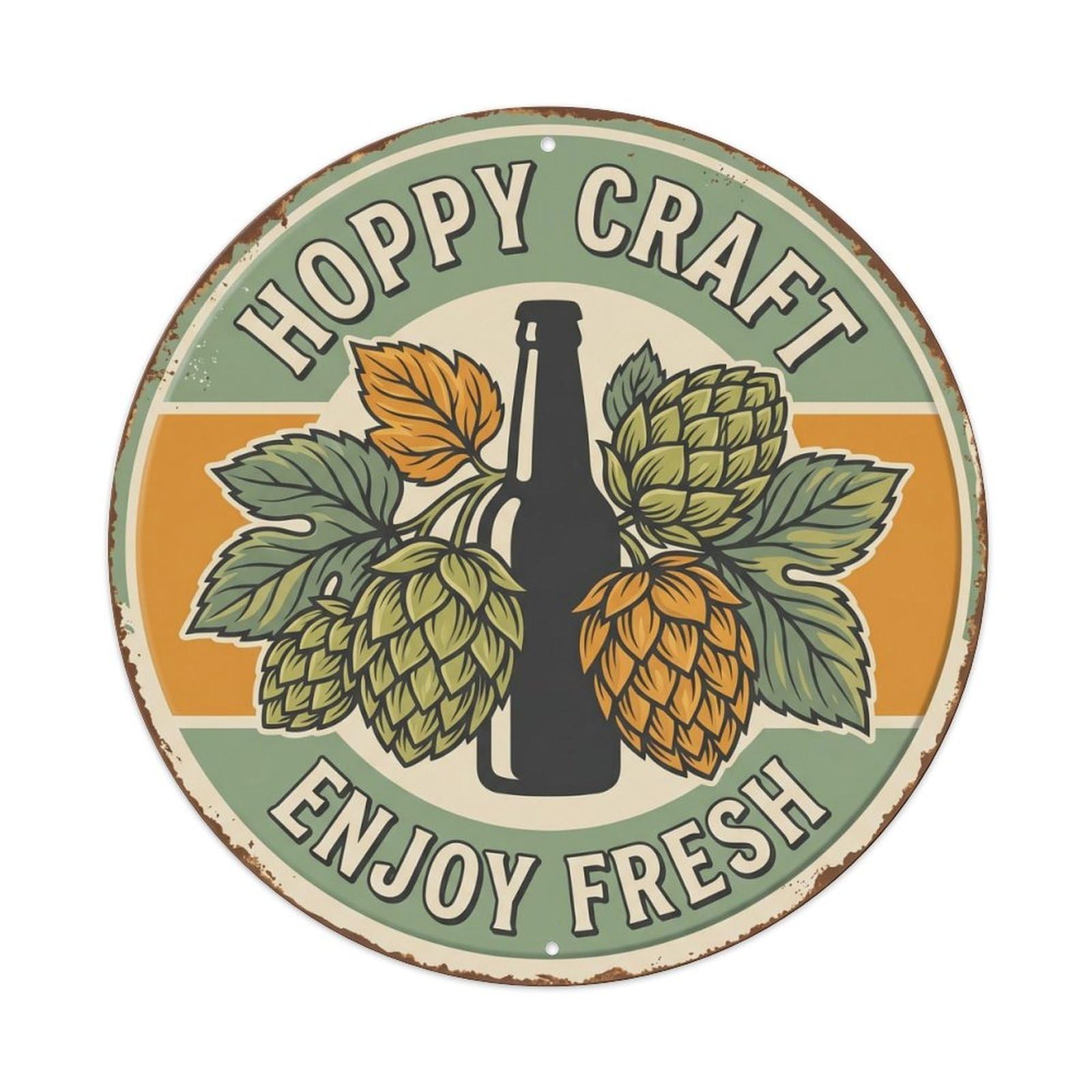 Hoppy Craft Enjoy Brewery Beer Metal Tin Sign
