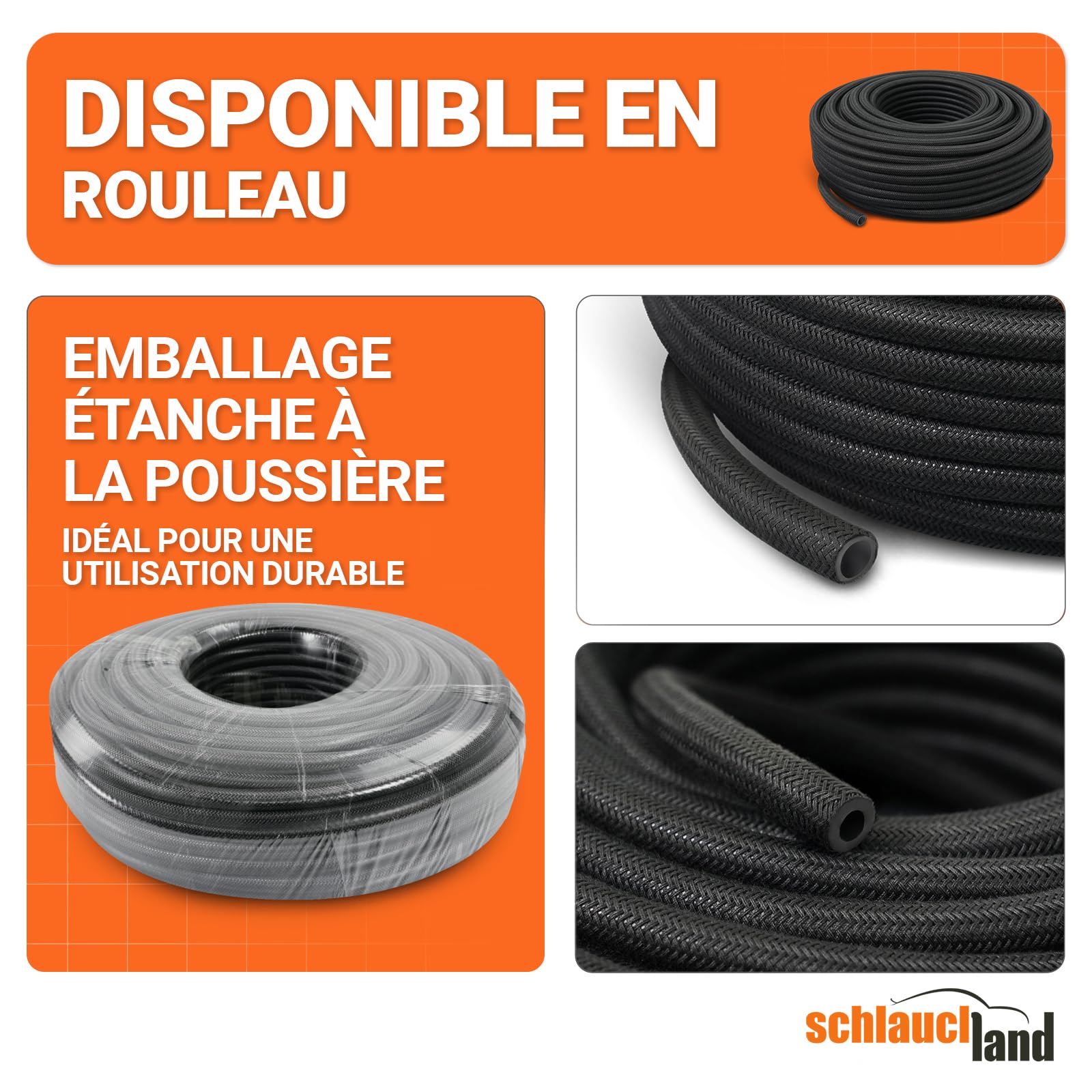 20m DURITE Essence Gazole Diesel C-TEX® Ø 12x18mm TUYAU tressé NBR tissu