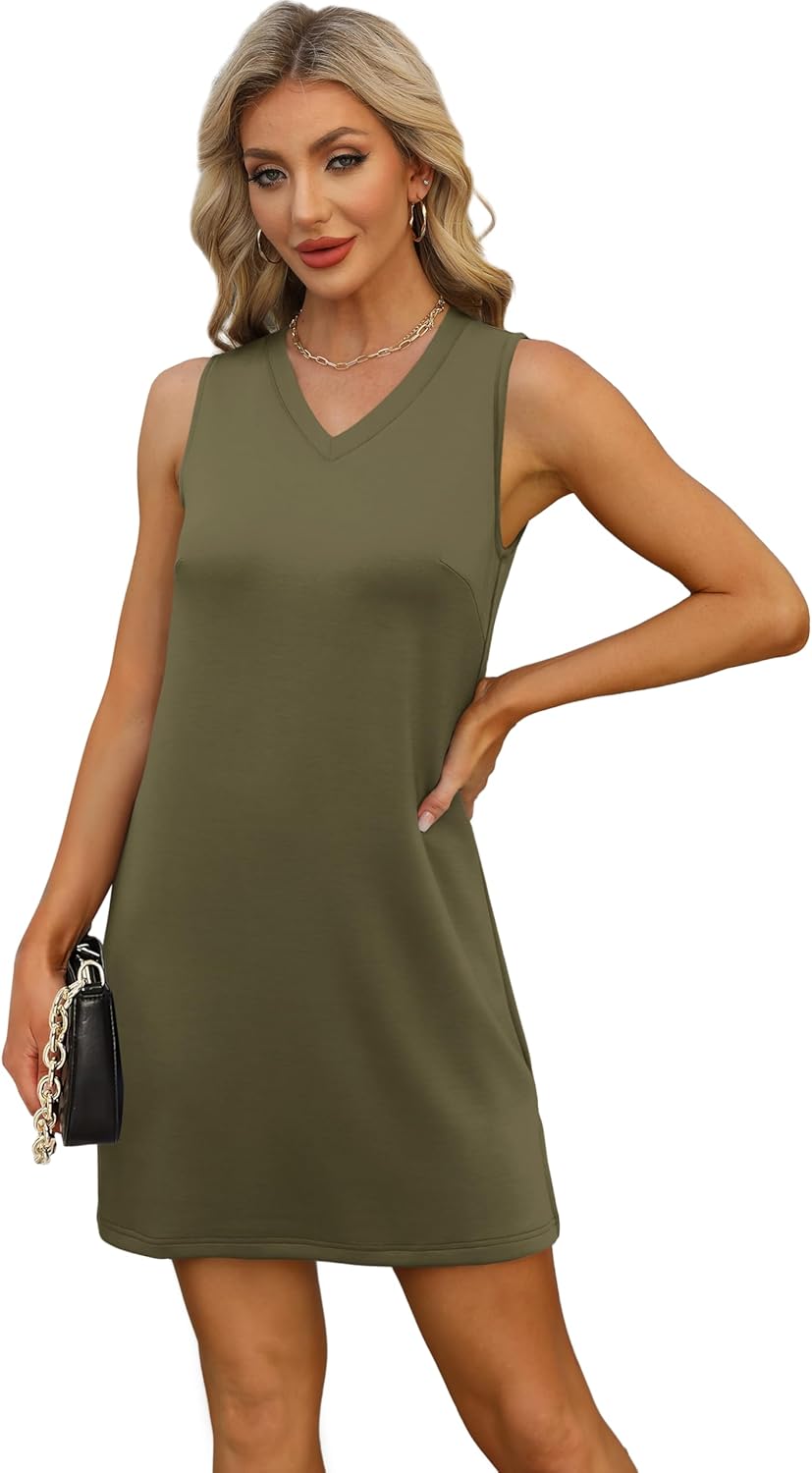 V-Neck Summer Casual Beach Dress for Women 2025 Vacation Women's Sleeveless Sundress with Split - Image 5