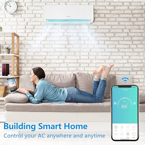 Miniatura 7 de Leadzm Sistema de calefacción mini split de 12,000 BTU habilitado para Wifi con inversor, 19 SEER 230V de ahorro de energía sin conductos de aire