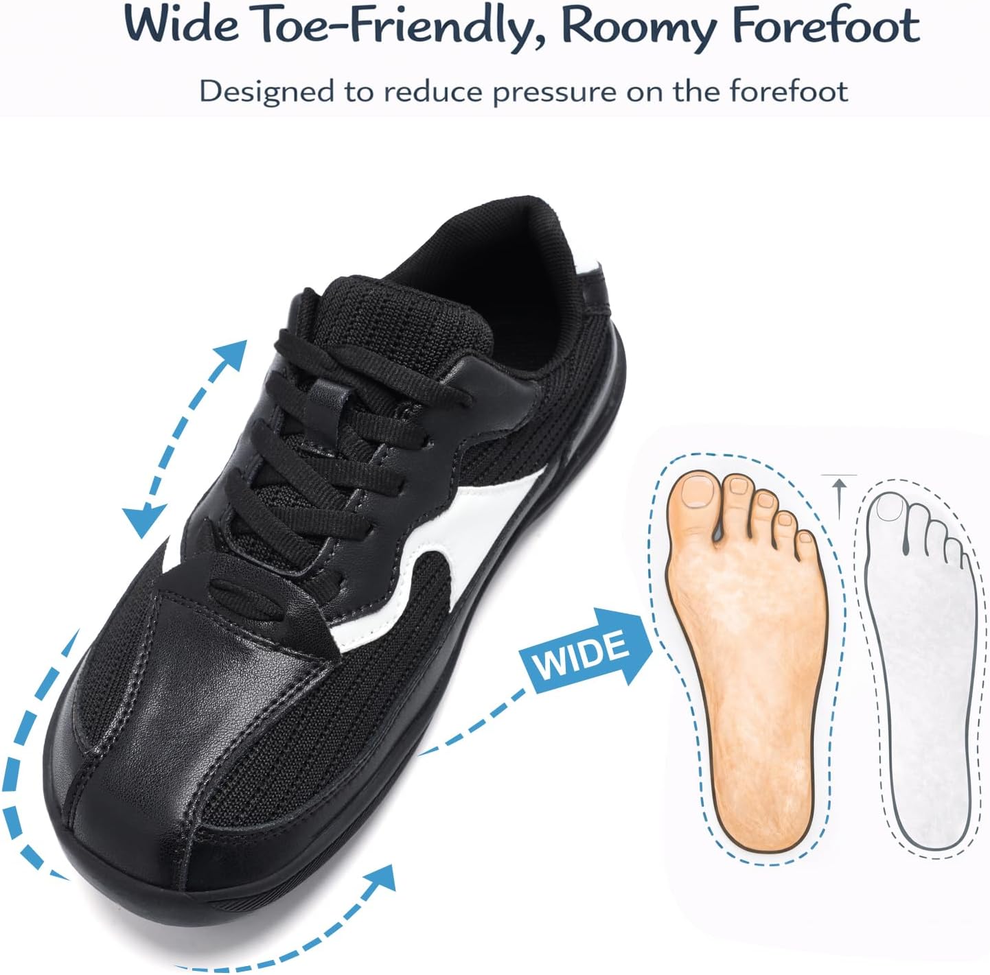Women’s Barefoot Walking Shoes| Zero Drop Wide Width | Non-Slip Minimalist Sneakers