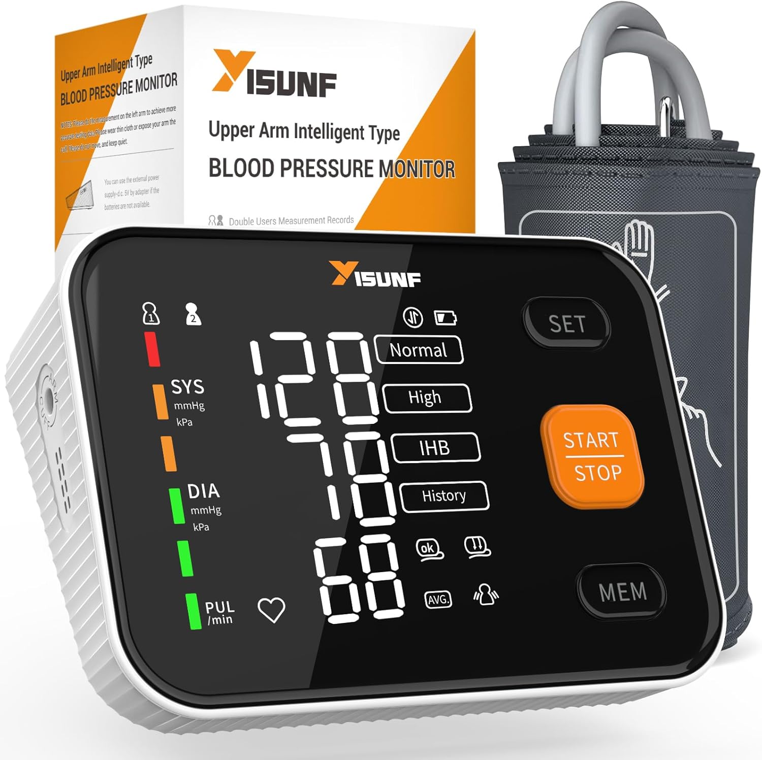 Blood Pressure Monitor for Home Use - Upper Arm Blood Pressure Machine with Adult BP Cuff, Dual-User 240 Sets Memory, XL Backlight LED Display