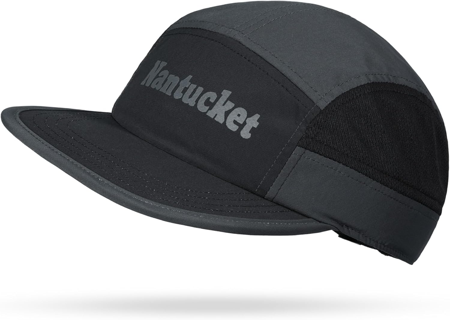 CLAPE Mesh Baseball Cap for Men, 5 Panel Quick Dry Flat Brim Hat with Breathable Mesh & Moisture Wicking Sweatband