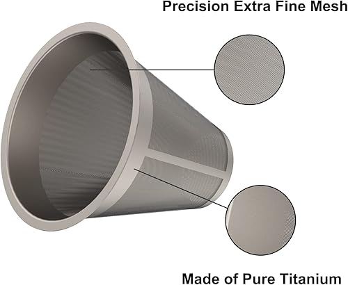 Miniatura 2 de TIANDLIFE Pour Over Coffee Dripper - Filtro de café de titanio de goteo lento, cono de metal, sin papel, reutilizable, cafetera de una sola taza,