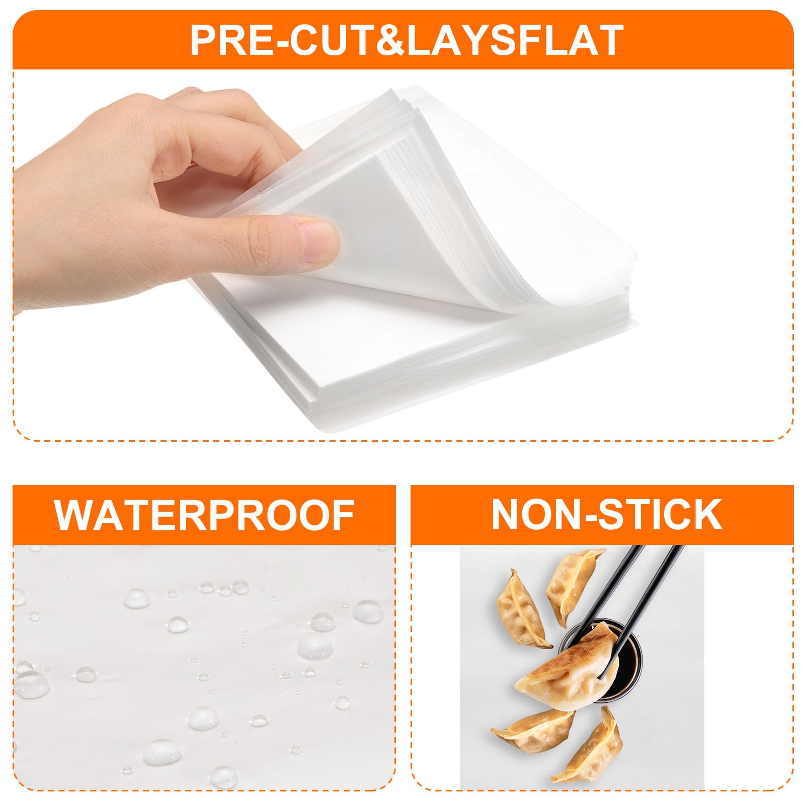 uxcell 200Pcs Air Fryer Parchment Paper, 4 Inch Square Air Fryer Liner, Non-Stick Steamer Liners for Oven Microwave - Image 3