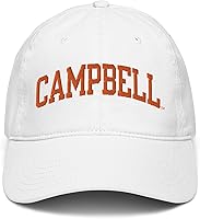 Vista 2 de Elite Authentics Campbell Fighting Camels - Gorra de béisbol ajustable con licencia oficial, Blanco