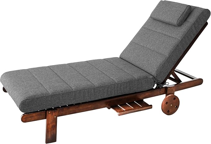 Gartenmöbel Matratze, für Liege, Sonnenliegen, Balkon, Outdoor, Liegenauflage, Polster, Sofa, Sitzkissen, Anthrazit, 204×60 cm