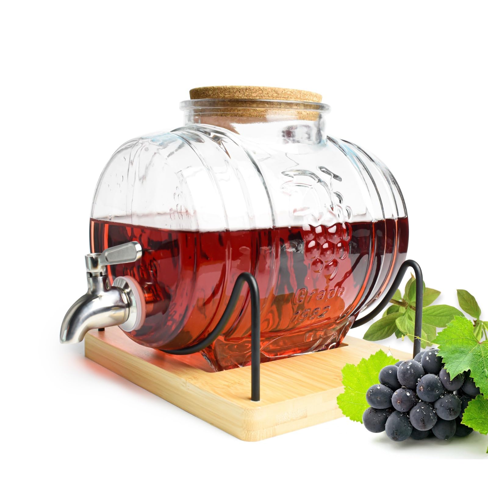 SENDEZ Barilotto da 3L con rubinetto in acciaio inox, distributore di bevande, botte per grappa, botte per vino, botte per whisky