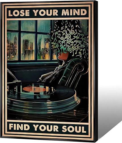 Discos de vinilo de moda, pósteres de lienzo de música, arte de pared vintage abstracto de mujer, arte de pared con música para sala de estar,