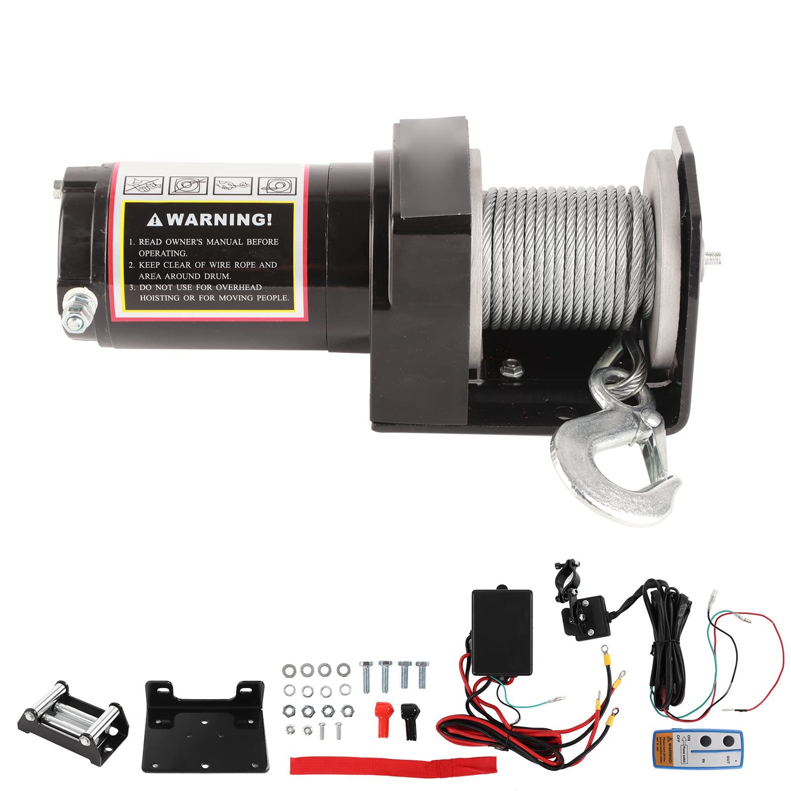 Wciąga Elektryczna Elektryczna z Pilotem Niski Hałas DC 12V 2500LB dla UTV Tow Winchelectric Winchpower Tow Winch12V Winch2500LB Winchelectric Power Winch