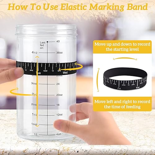 Miniatura 3 de Kit de inicio de masa madre de 40 onzas  40.6 fl oz - Tiras de termómetro adicionales y cubiertas transpirables incluidas en el tarro de inicio de