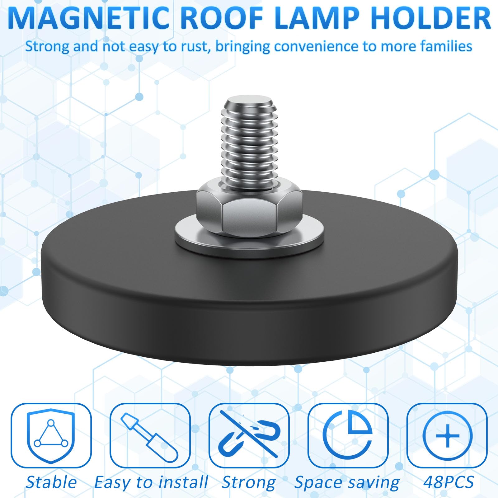 48pack Rubber Coated Magnets, Rock Light Magnets 1.69 Inch 30LB — Amazon image 7