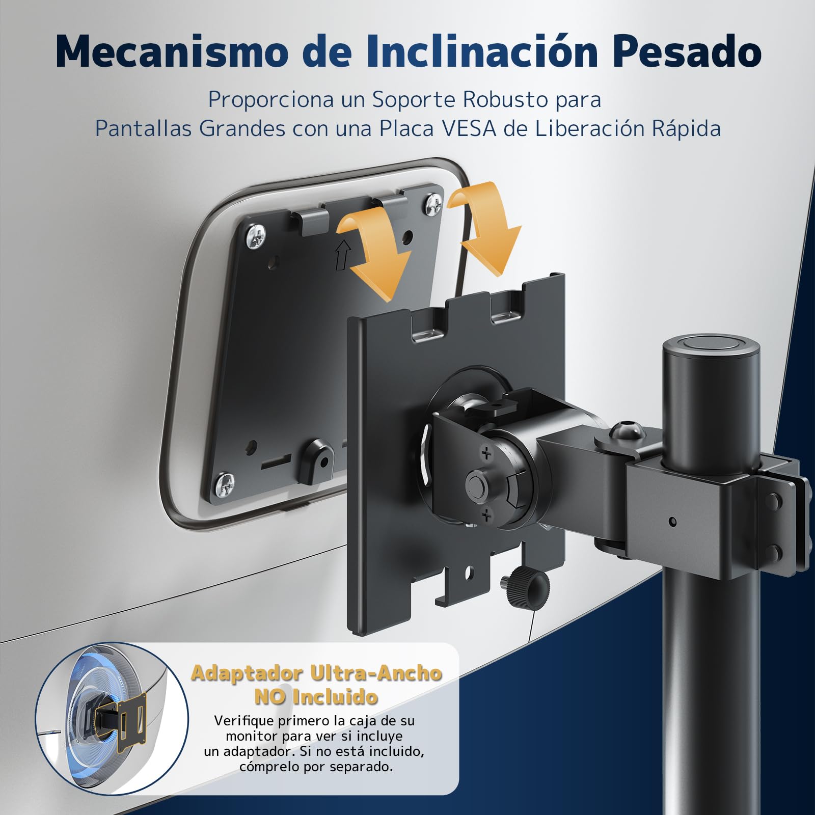 Soporte Monitor para 2 Pantallas 17-49 Pulgadas – Brazo Doble Ajustable en Altura, VESA 75x75 / 100x100, Inclinable, Giratorio, Ahorra Espacio, Negro