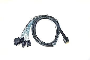 Areca Slimline SAS SFF-8654 to 8 SATA with Side Band 1 Meter