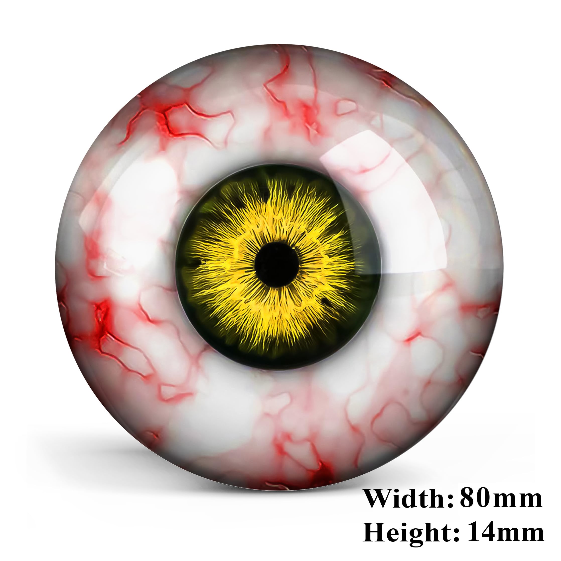 Generic HUGE Demon Glass Eye - Large Bloodshot Monster Halloween Taxidermy 80mm - 54-6-80, Green