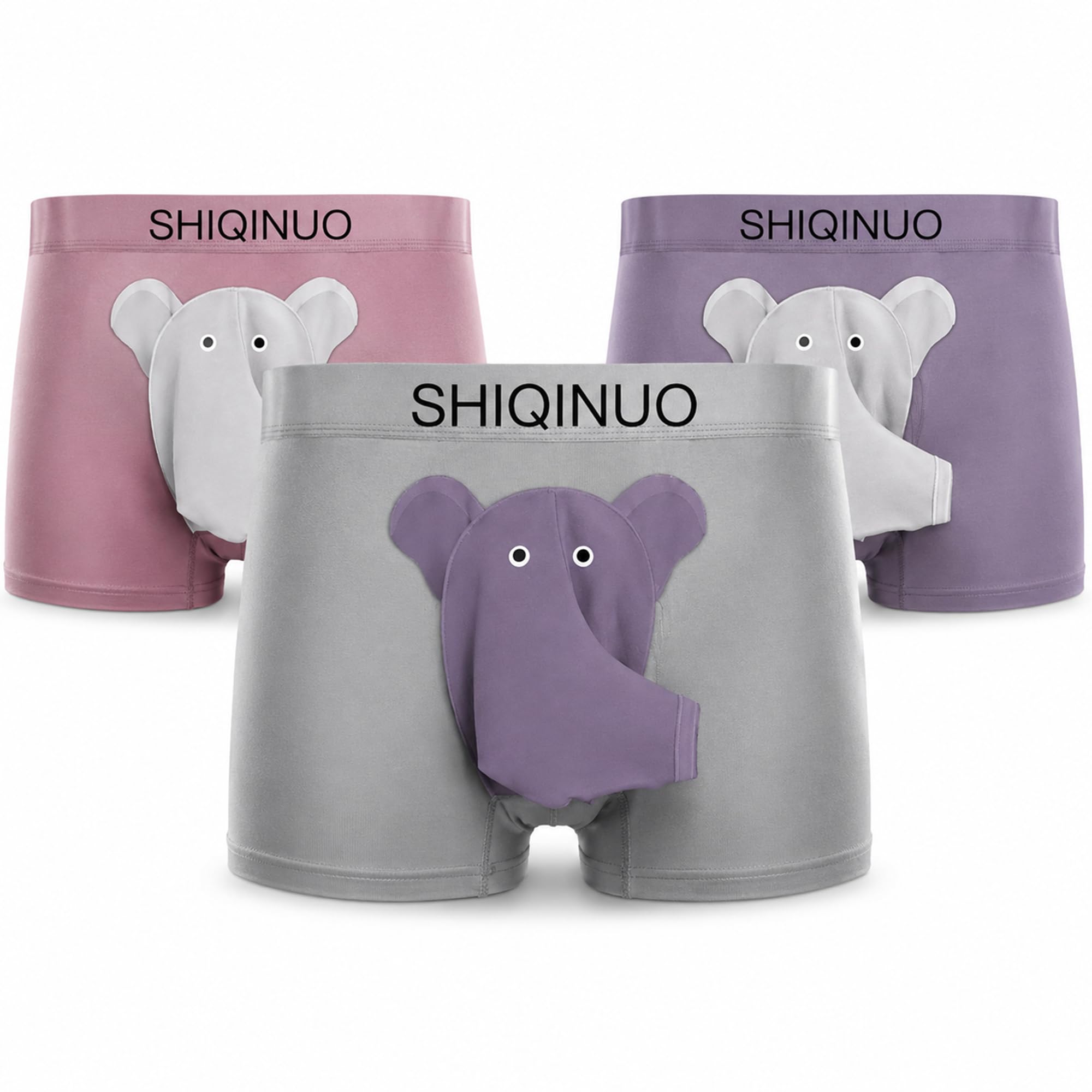 SHIQINUO Men's Boxer Briefs, Men's Underwear Breathable, 3 Pack,Emen's sexy elephant trunk underwear, Color3, XXL