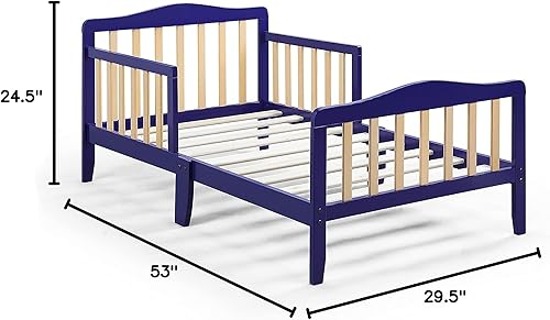Miniatura 2 de CITYLIGHT Base de cama para niños pequeños con barandillas de seguridad, cama de madera maciza para niños y niñas, fácil de montar, certificado