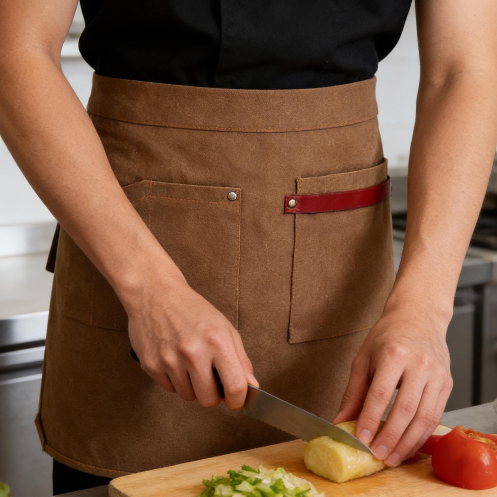 Tablier avec poches, ustensiles de travail et nettoyage pour service | Tablier de taille avec poches pour cuisine, maison, café, restaurant, appartement, maison de campagne, serveurs, serveuses