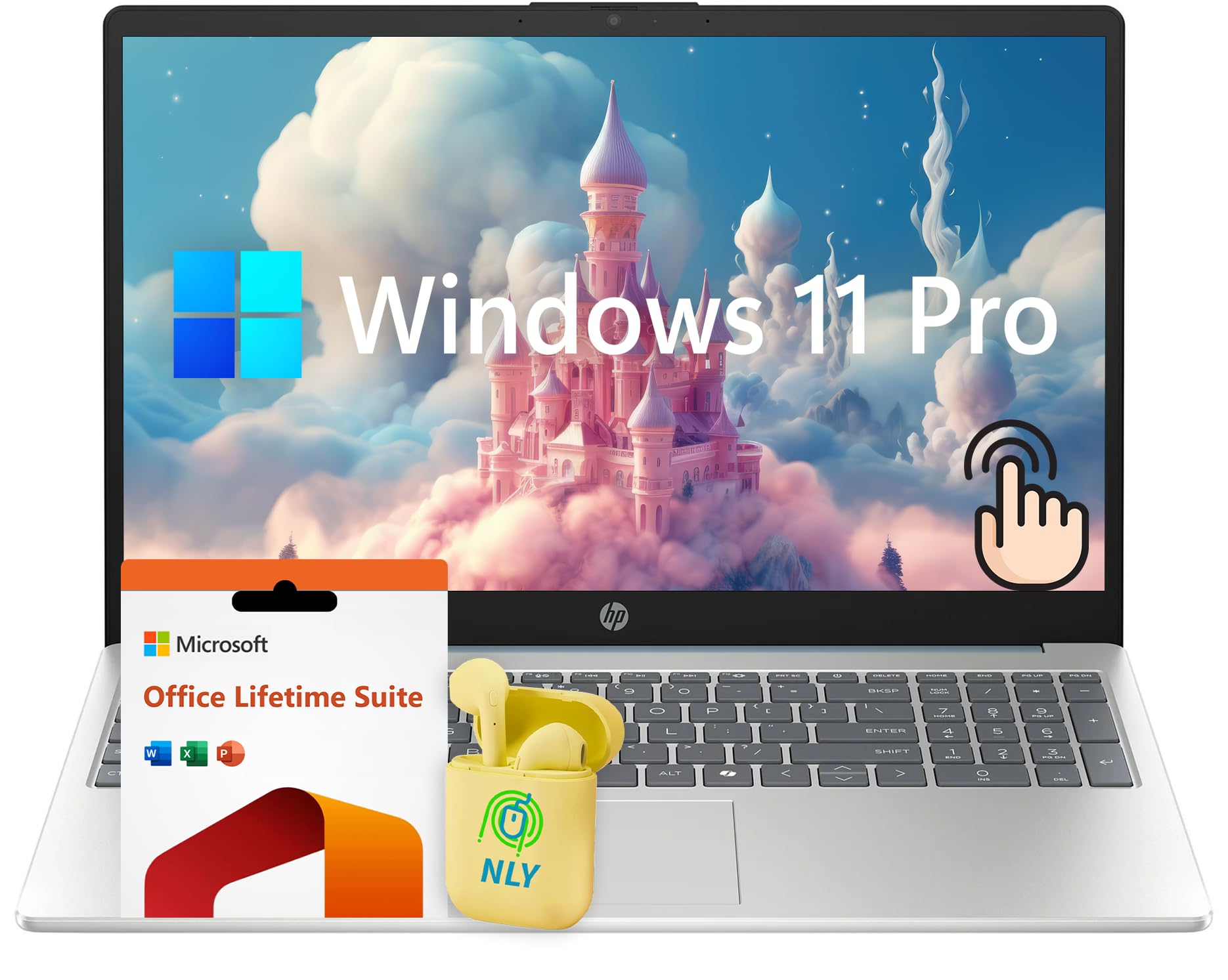 HP Premium 15 Inch Laptop, 15.6” FHD IPS LED Touchscreen Laptop, 8-core Intel i3-N305 Processor, 8GB DDR4 RAM 512GB PCIe SSD, Windows 11 Pro with