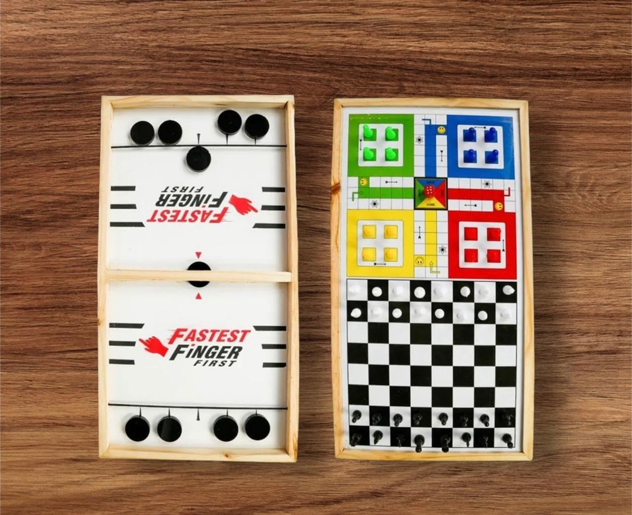 DreamAds 3 in One Fastest Finger First Board Games for Adults & Kids Wooden String Hockey with Chess and Ludo Fast Sling Puck I Wooden Game Board (B0CD7W74C3) Amazon Price History, Amazon Price Tracker
