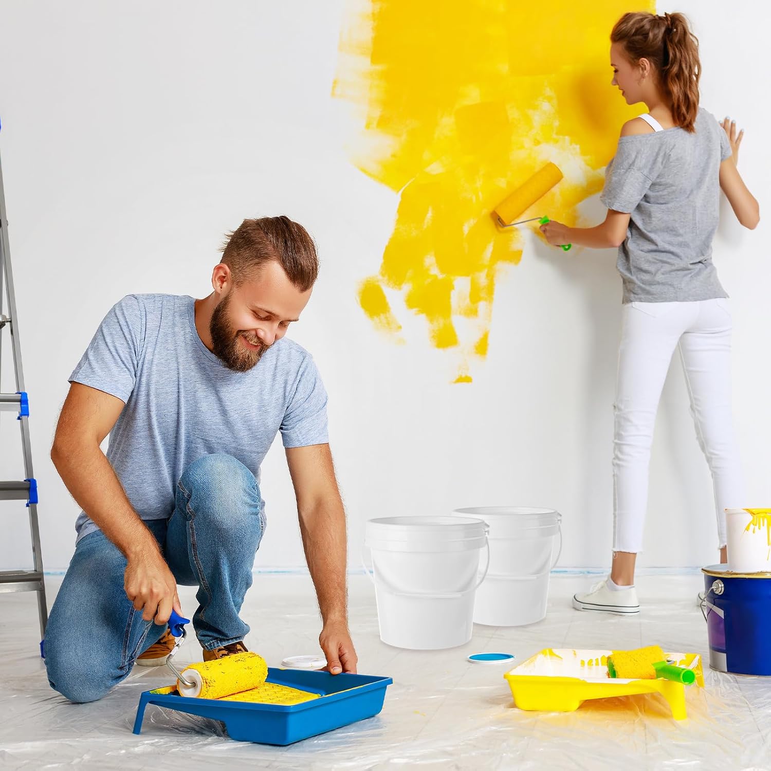 2 Pack Paint Bucket for Painting Plastic 3 Quart Paint Cans Touch Up Paint Containers with Lids & Handles 3/4 Gallon Paint Can Paint Storage Containers Empty Paint Cans Paint Pail for Leftover - Image 7