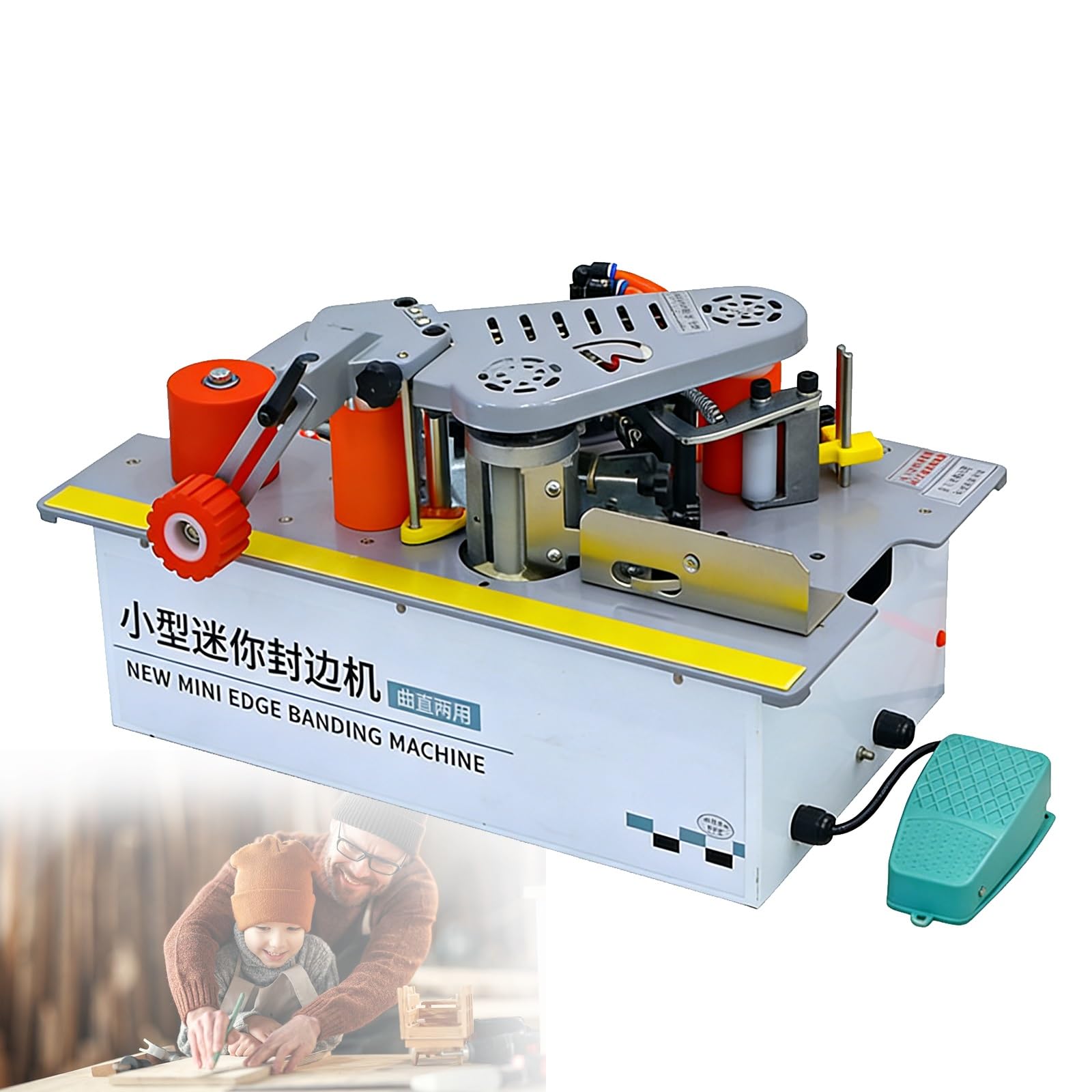 Canteadora Portátil Para Trabajo De Madera, Máquina Canteadora Con Corte De Cinta Automático, Encolado Doble Cara Para Madera Y Pvc,Para Cantos Rectos Y Curvos 10-40mm