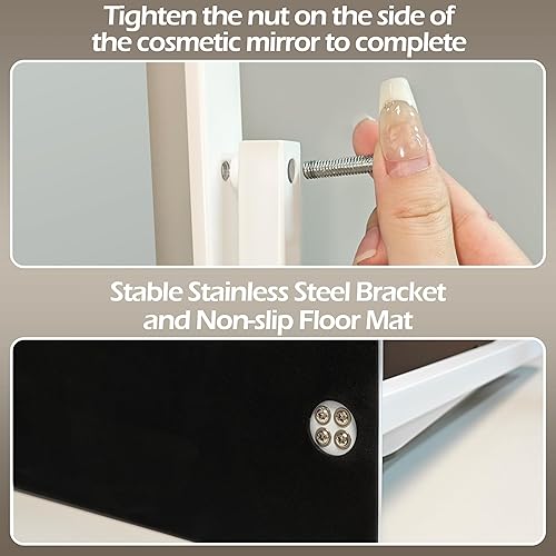 Miniatura 7 de FENNIO Espejo de tocador con luces, espejo de maquillaje iluminado de 12 x 16 pulgadas con control táctil inteligente, 3 modos de color y brillo