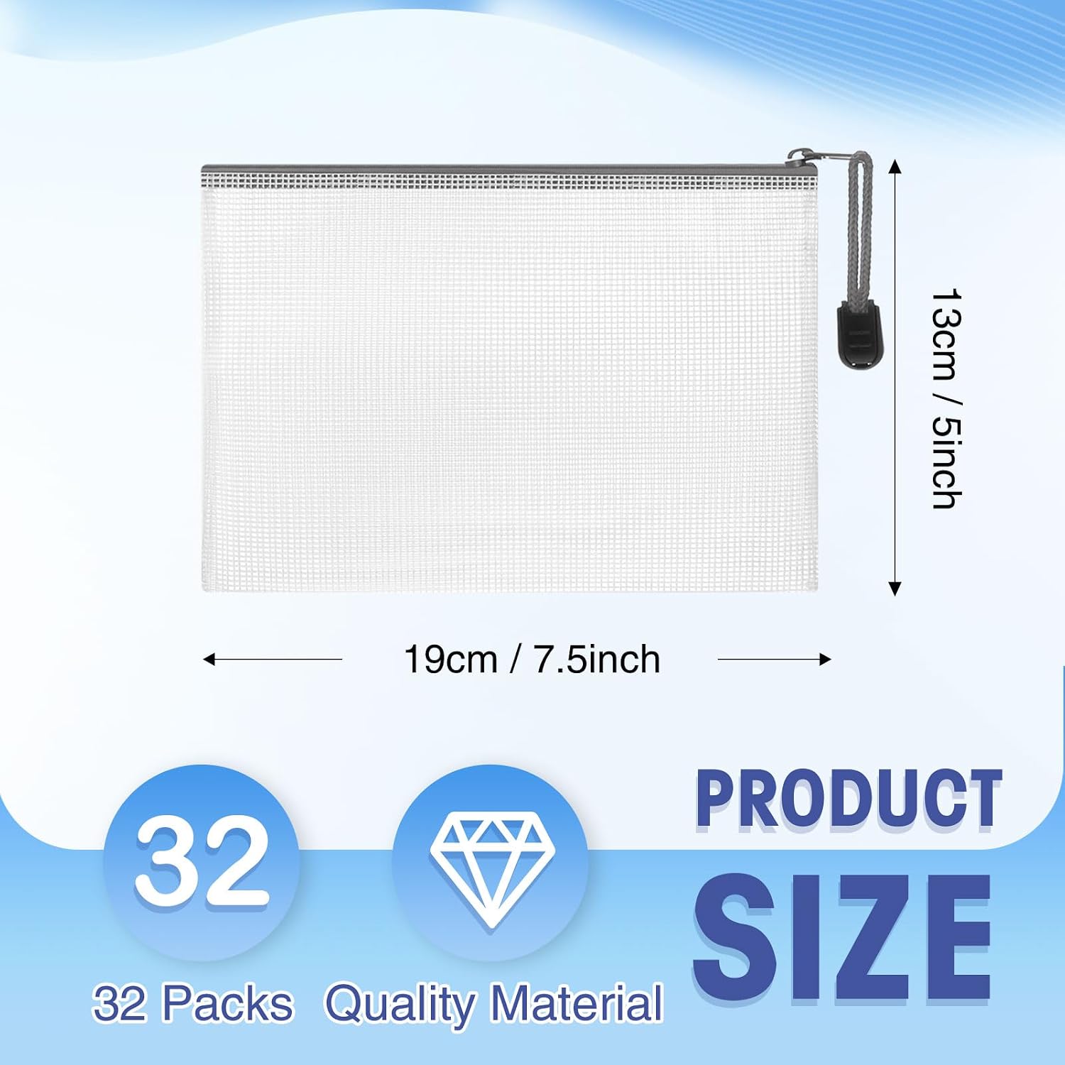 Jetec 32 Mesh Zipper Bags Bikini, Grey, 7.5 x 5 Inch, 32 Pcs image 2