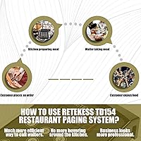 Vista 3 de Retekess TD154 Restaurant Pagers for Servers,Waitress Pager System,1312ft,IPX7 Waterproof,3 Operating Modes,5 Watch Receivers for Hotel,Kitchen,Bar