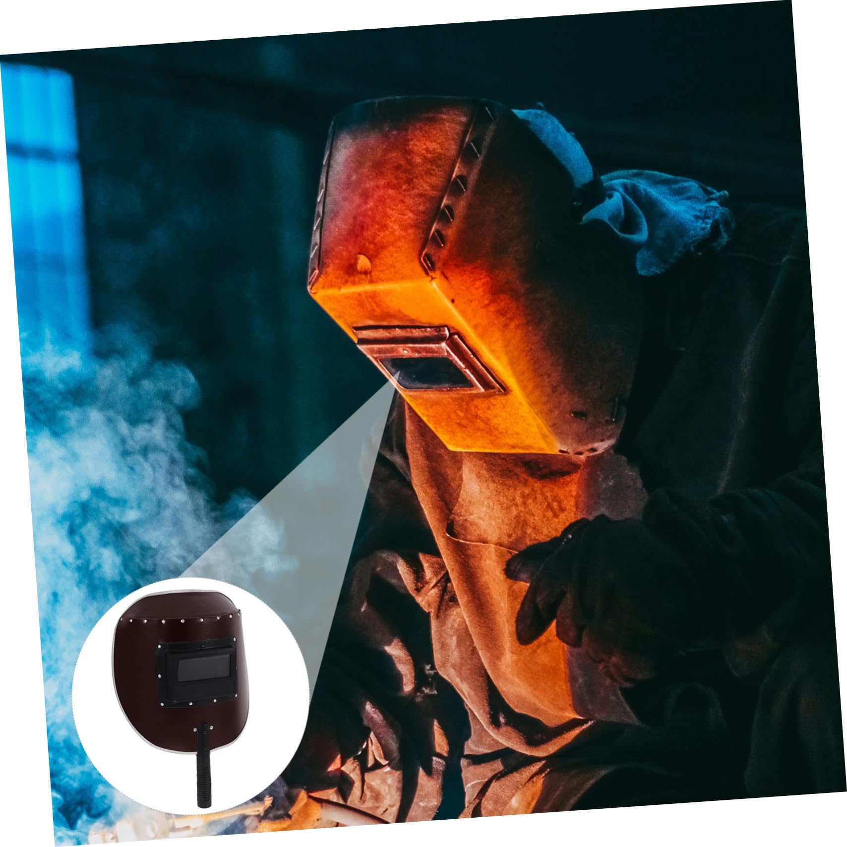 HOMSFOU Casco De Soldadura De Mano Pantalla Protectora Capucha De Soldar Para Uso Interiores y Exteriores Para Trabajos De Soldadura