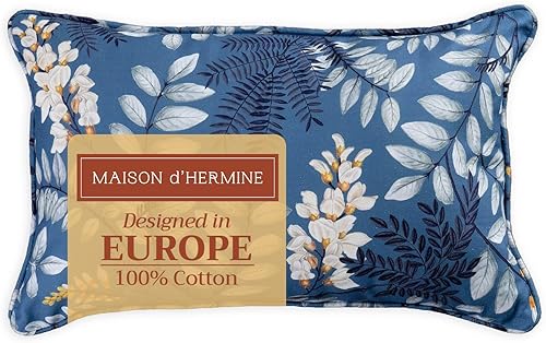 Miniatura 10 de Maison d' Hermine Funda de almohada decorativa 100% algodón, 20 x 20 pulgadas, cuadradas, lavables, con cremallera invisible, para sofá, dormitorio,