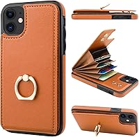 Vista 15 de Folosu Funda compatible con iPhone 11 con tarjetero, rotación de 360°, soporte de anillo de dedo con función atril, protección RFID, bloqueo RFID