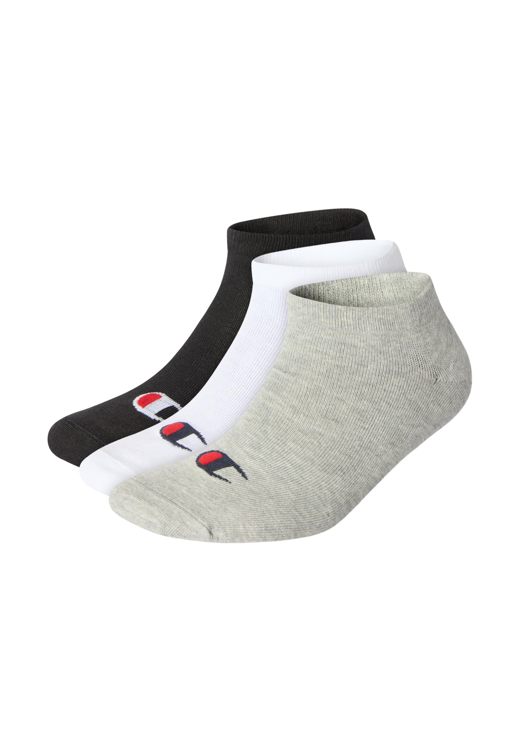 CHAMPION Triple Pack Low Socks, three pack, cotton blend with a little stretch, breathable fabric, ribbed ankles